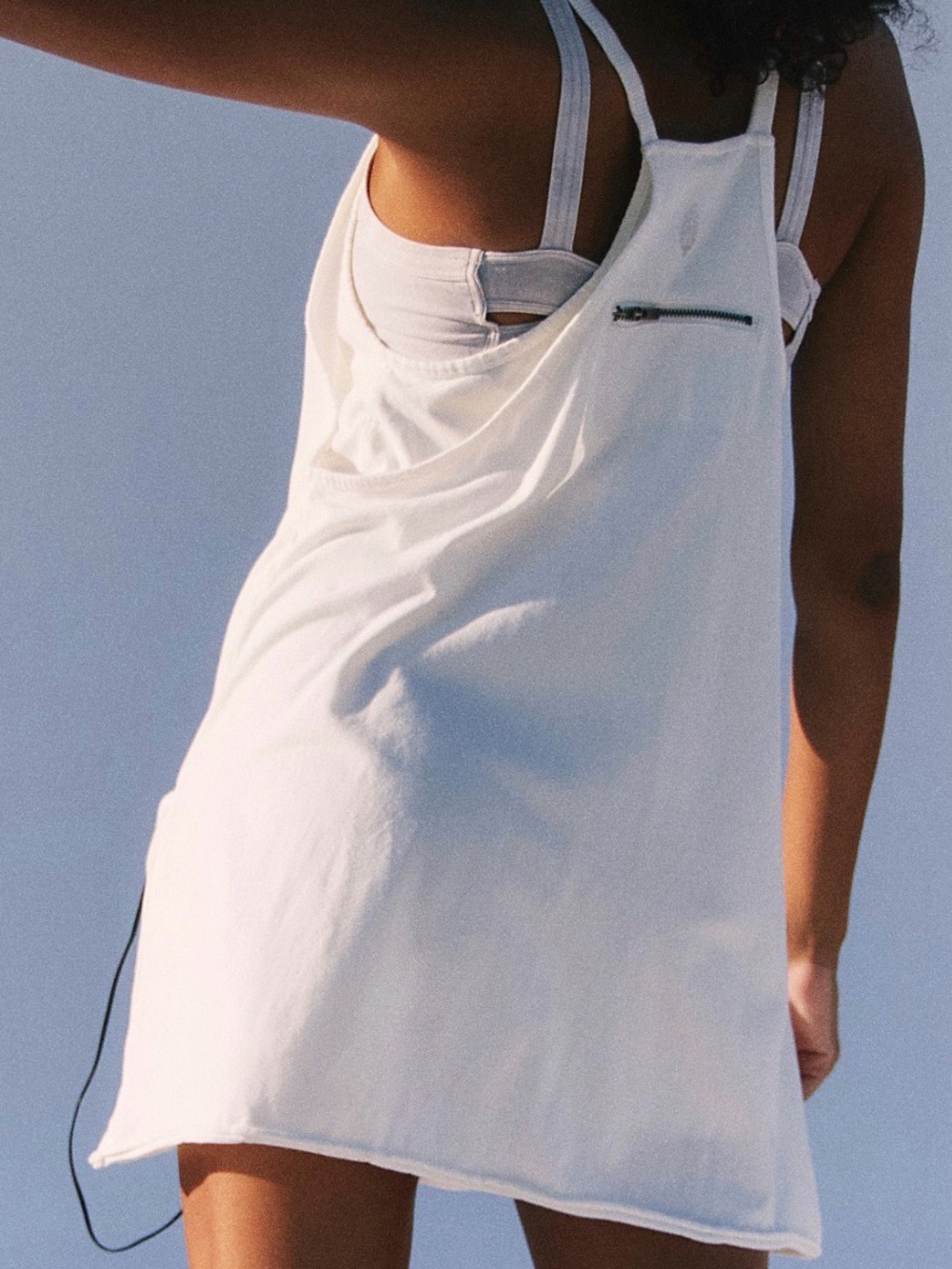 Free People Hot Shot Mini Dress Medium White Athletic Romper Activewear - Picture 2 of 7